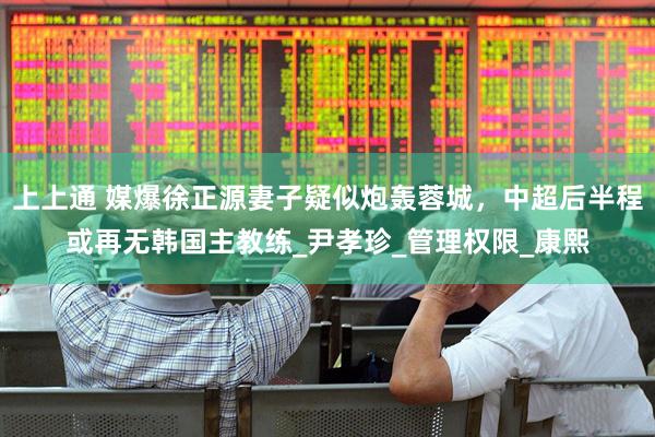 上上通 媒爆徐正源妻子疑似炮轰蓉城，中超后半程或再无韩国主教练_尹孝珍_管理权限_康熙